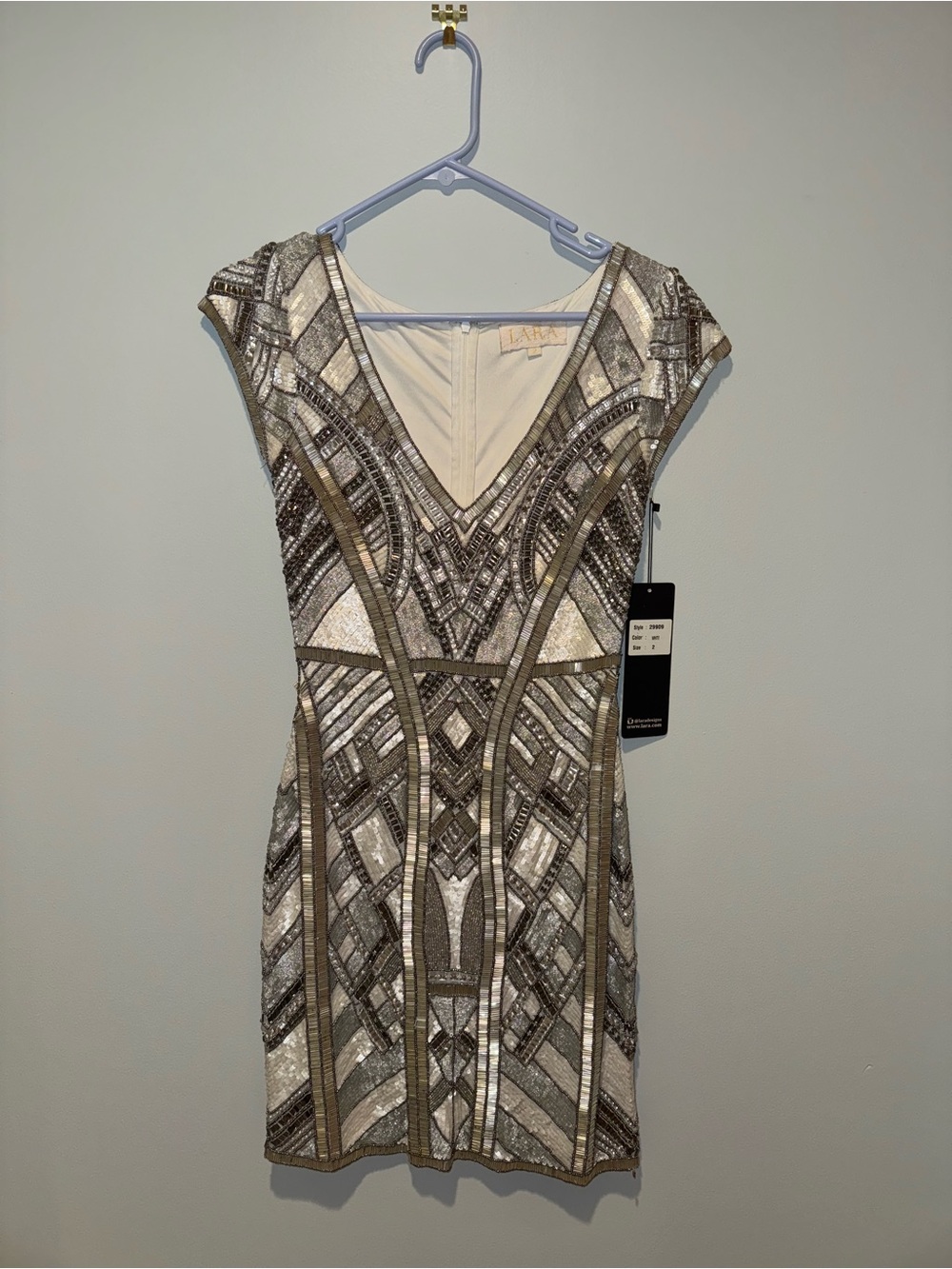Sequin Beaded Mini Dress Size 2 NWT Homecoming Formal Party Cocktail Lara 29909